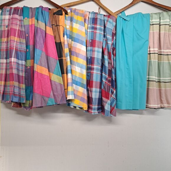 Blake Dresses & Skirts - Vintage Long Skirt Lot of 7 Plaid Solid Size 2 XS / S 70s 80s Blake Russ Togs
